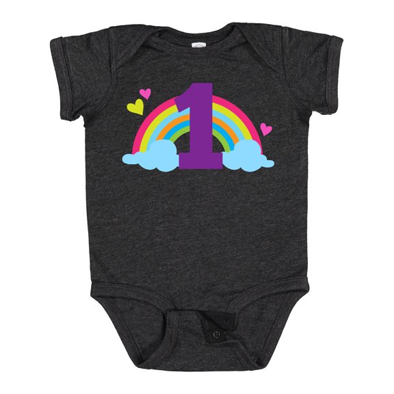 Inktastic 1st Birthday Rainbow Girls Baby Bodysuit