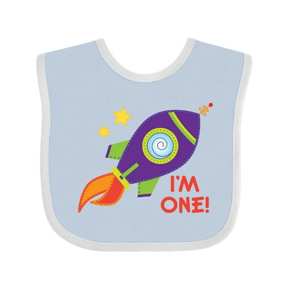 Inktastic 1st Birthday Rocketship One Year Old Boys or Girls Baby Bib