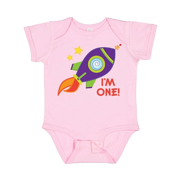 Inktastic 1st Birthday Rocketship One Year Old Boys or Girls Baby Bodysuit