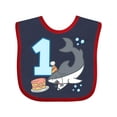 thumbnail image 1 of Inktastic 1st Birthday Shark with Cake Boys or Girls Baby Bib, 1 of 4