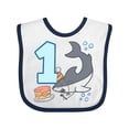thumbnail image 1 of Inktastic 1st Birthday Shark with Cake Boys or Girls Baby Bib, 1 of 4