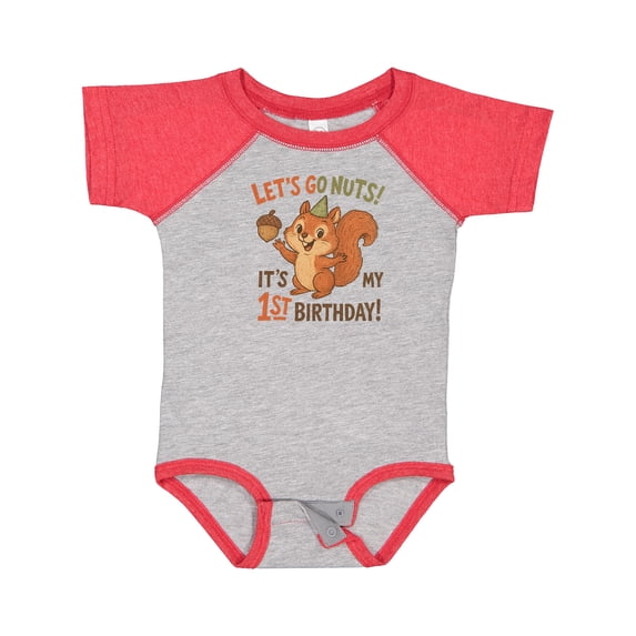 Inktastic 1st Birthday Squirrel Let's Go Nuts Party Theme Boys or Girls Baby Bodysuit