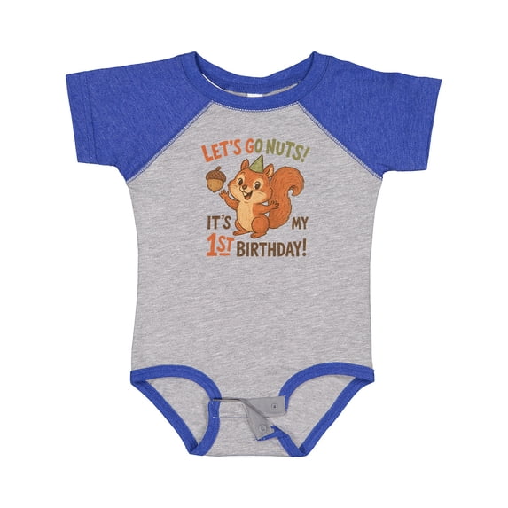 Inktastic 1st Birthday Squirrel Let's Go Nuts Party Theme Boys or Girls Baby Bodysuit