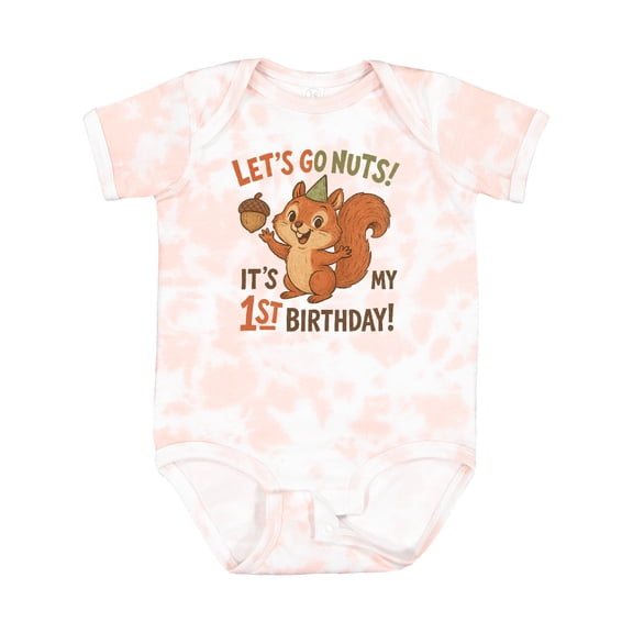 Inktastic 1st Birthday Squirrel Let's Go Nuts Party Theme Boys or Girls Baby Bodysuit