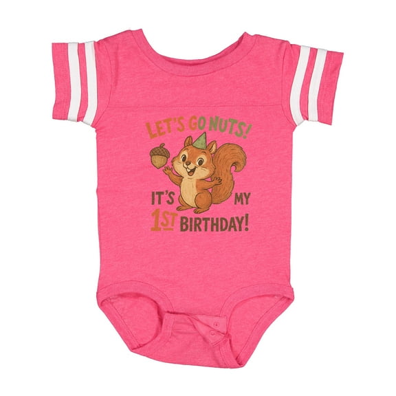 Inktastic 1st Birthday Squirrel Let's Go Nuts Party Theme Boys or Girls Baby Bodysuit
