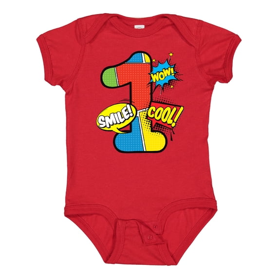 Inktastic 1st Birthday Superhero Boys or Girls Baby Bodysuit