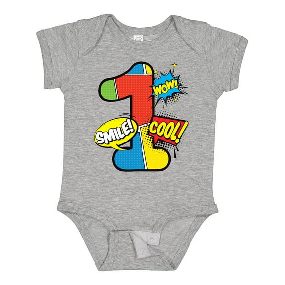 Inktastic 1st Birthday Superhero Boys or Girls Baby Bodysuit