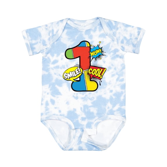 Inktastic 1st Birthday Superhero Boys or Girls Baby Bodysuit