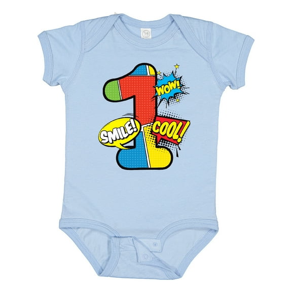 Inktastic 1st Birthday Superhero Boys or Girls Baby Bodysuit