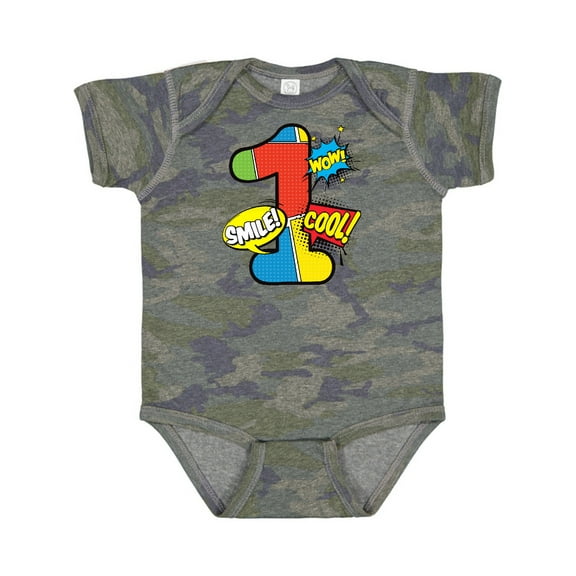 Inktastic 1st Birthday Superhero Boys or Girls Baby Bodysuit