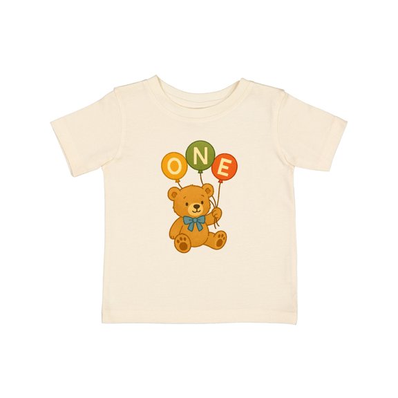 Inktastic 1st Birthday Teddy Bear Balloons Boys or Girls Baby T-Shirt
