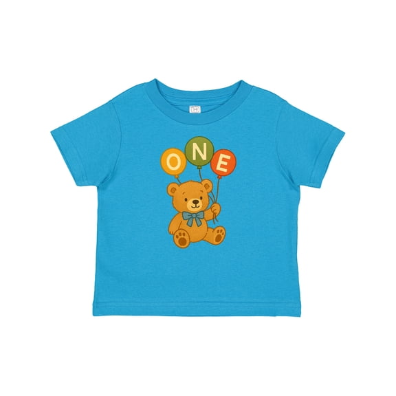 Inktastic 1st Birthday Teddy Bear Balloons Boys or Girls Baby T-Shirt