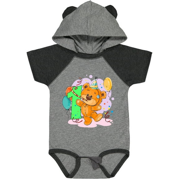 Inktastic 1st Birthday Teddy Bear Boys or Girls Baby Bodysuit