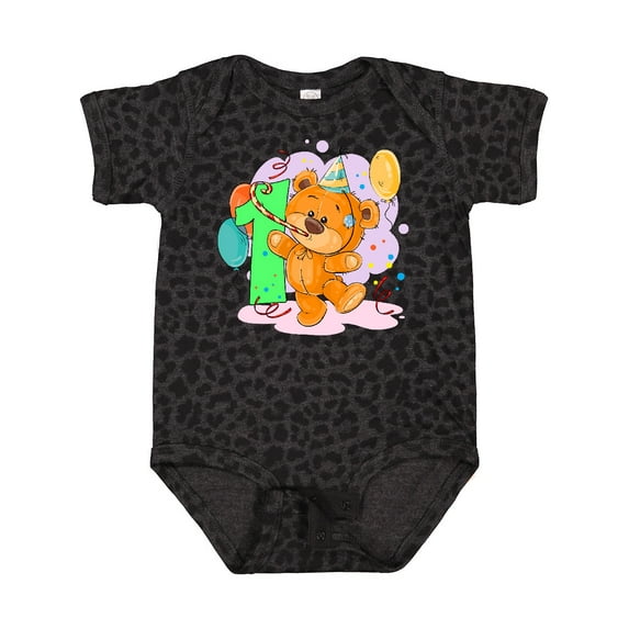 Inktastic 1st Birthday Teddy Bear Boys or Girls Baby Bodysuit