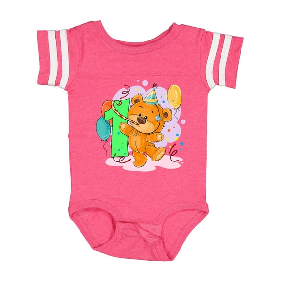 Inktastic 1st Birthday Teddy Bear Boys or Girls Baby Bodysuit