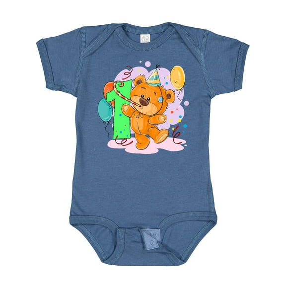 Inktastic 1st Birthday Teddy Bear Boys or Girls Baby Bodysuit