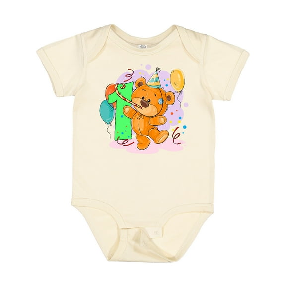 Inktastic 1st Birthday Teddy Bear Boys or Girls Baby Bodysuit