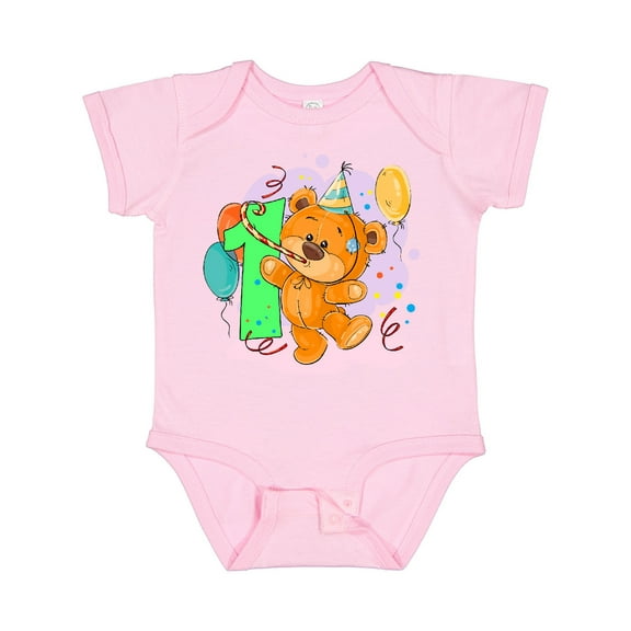 Inktastic 1st Birthday Teddy Bear Boys or Girls Baby Bodysuit
