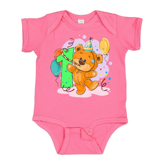Inktastic 1st Birthday Teddy Bear Boys or Girls Baby Bodysuit