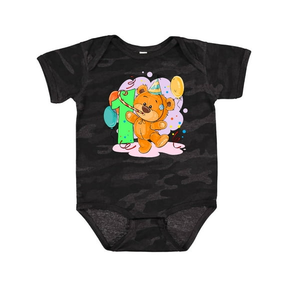 Inktastic 1st Birthday Teddy Bear Boys or Girls Baby Bodysuit