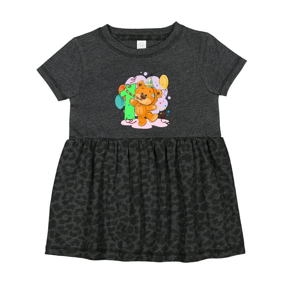 Inktastic 1st Birthday Teddy Bear Girls Baby Dress