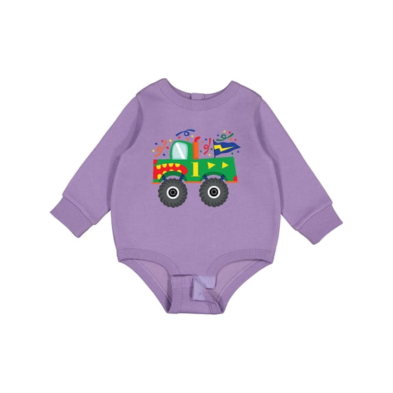 Inktastic 1st Birthday Truck Baby Fleece Bodysuit