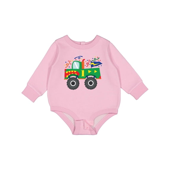 Inktastic 1st Birthday Truck Baby Fleece Bodysuit