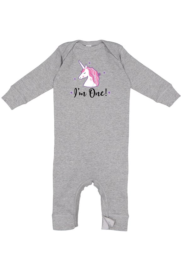 1st Birthday Unicorn Baby Romper Coveralls