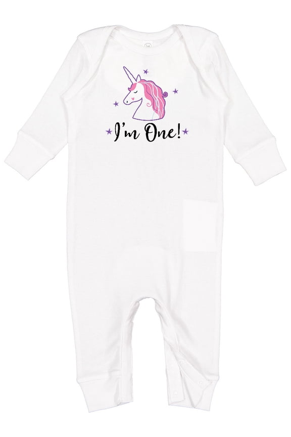 1st Birthday Unicorn Baby Romper Coveralls