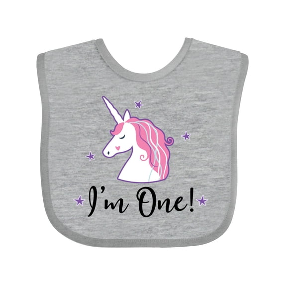 Inktastic 1st Birthday Unicorn Girls Baby Bib