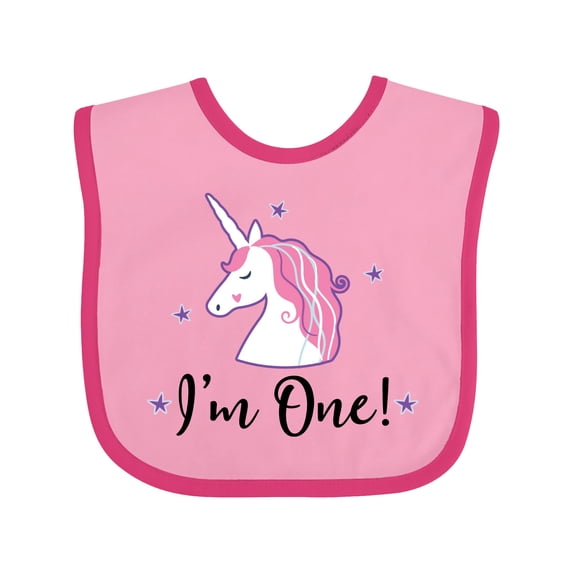 Inktastic 1st Birthday Unicorn Girls Baby Bib