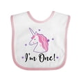 thumbnail image 1 of Inktastic 1st Birthday Unicorn Girls Baby Bib, 1 of 4