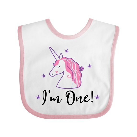 Inktastic 1st Birthday Unicorn Girls Baby Bib