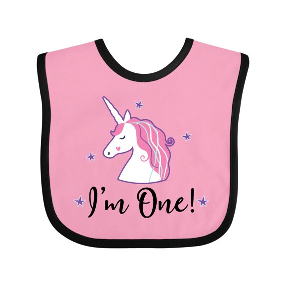 Inktastic 1st Birthday Unicorn Girls Baby Bib