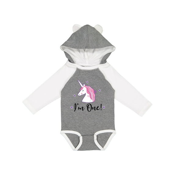 Inktastic 1st Birthday Unicorn Girls Long Sleeve Baby Bodysuit