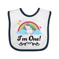 thumbnail image 1 of Inktastic 1st Birthday Unicorn Rainbow 1 Year Old Party Girls Baby Bib, 1 of 4