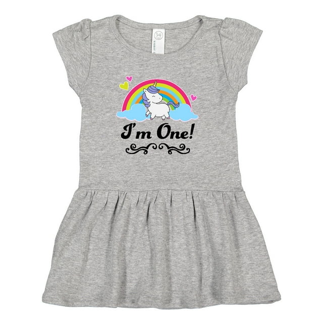 Inktastic 1st Birthday Unicorn Rainbow 1 Year Old Party Girls Baby Dress