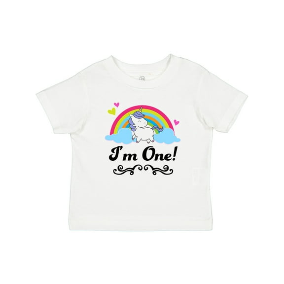 Inktastic 1st Birthday Unicorn Rainbow 1 Year Old Party Girls Baby T-Shirt