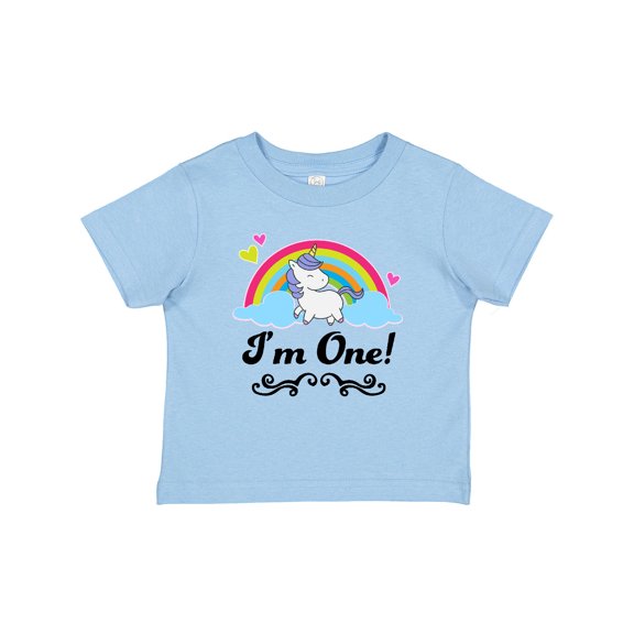 Inktastic 1st Birthday Unicorn Rainbow 1 Year Old Party Girls Baby T-Shirt