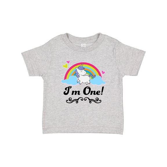 Inktastic 1st Birthday Unicorn Rainbow 1 Year Old Party Girls Baby T-Shirt