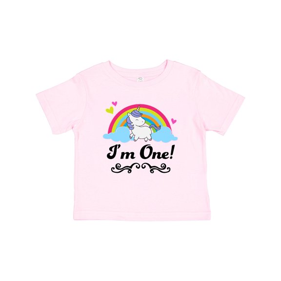 Inktastic 1st Birthday Unicorn Rainbow 1 Year Old Party Girls Baby T-Shirt