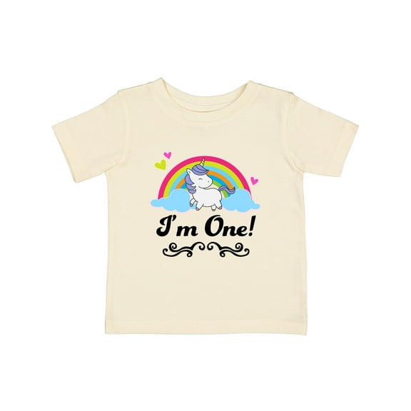 Inktastic 1st Birthday Unicorn Rainbow 1 Year Old Party Girls Baby T-Shirt
