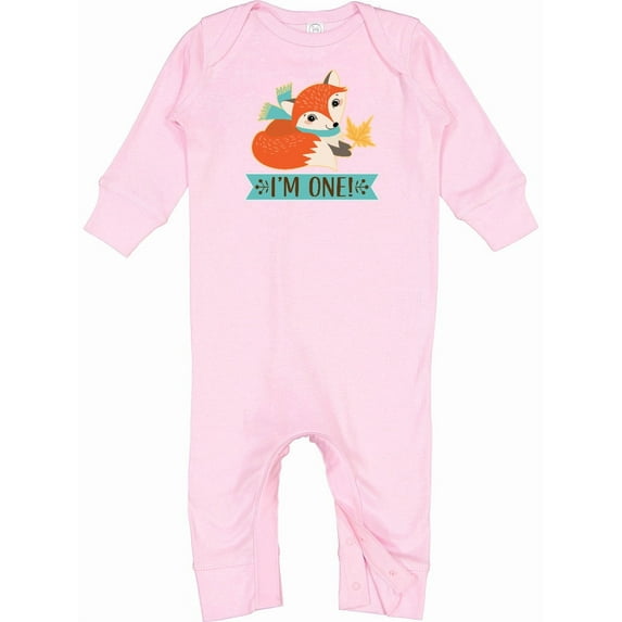 Inktastic 1st Birthday Woodland Fox 1 Year Old Baby Romper Coveralls
