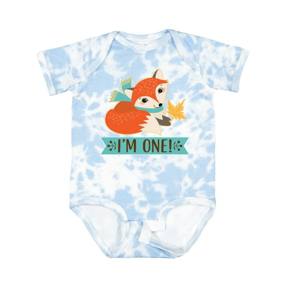 Inktastic 1st Birthday Woodland Fox 1 Year Old Boys or Girls Baby Bodysuit