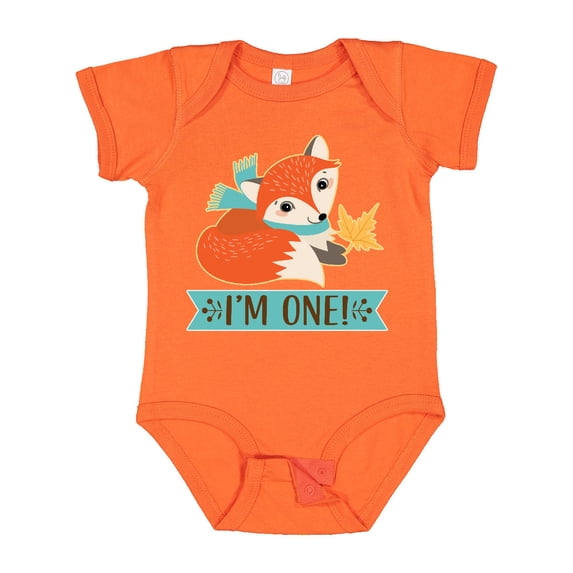 Inktastic 1st Birthday Woodland Fox 1 Year Old Boys or Girls Baby Bodysuit