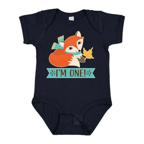 Inktastic 1st Birthday Woodland Fox 1 Year Old Boys or Girls Baby Bodysuit