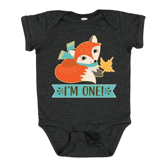 Inktastic 1st Birthday Woodland Fox 1 Year Old Boys or Girls Baby Bodysuit