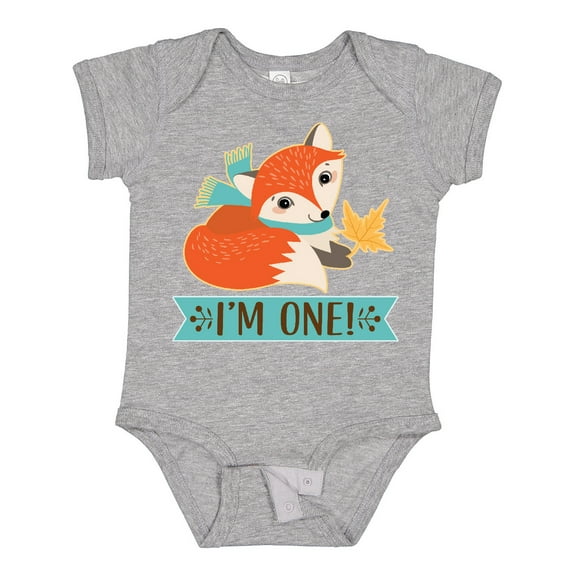 Inktastic 1st Birthday Woodland Fox 1 Year Old Boys or Girls Baby Bodysuit