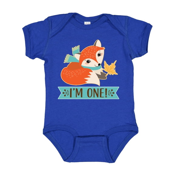 Inktastic 1st Birthday Woodland Fox 1 Year Old Boys or Girls Baby Bodysuit
