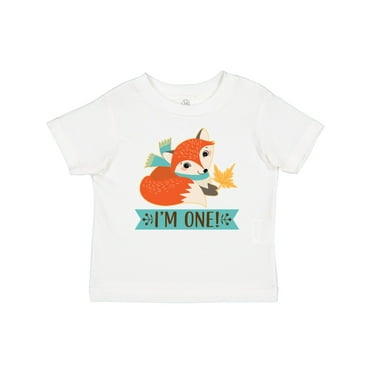 Inktastic 1st Birthday Woodland Fox 1 Year Old Boys or Girls Baby T-Shirt